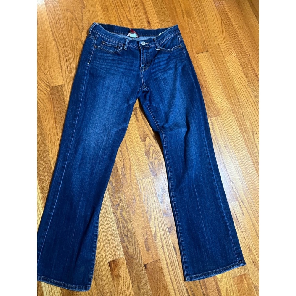Lucky Brand Easy Rider Straight Leg Jeans Dark Wash Blue Denim 8/29  31 inseam